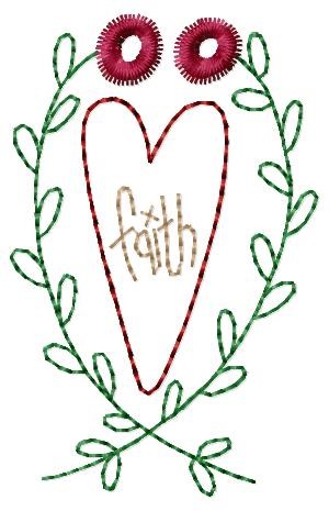 Faith Heart Machine Embroidery Design
