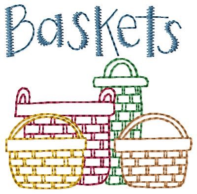 Baskets Machine Embroidery Design