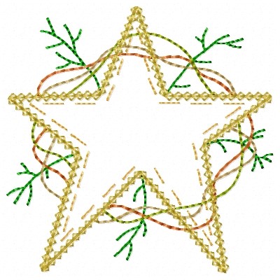 Primitive Star Machine Embroidery Design