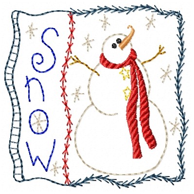 Snow Man Machine Embroidery Design