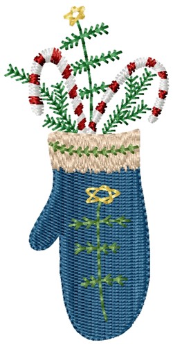 Christmas Mitten Machine Embroidery Design