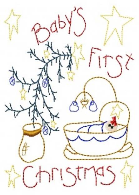 Picture of Babys First Christmas Machine Embroidery Design