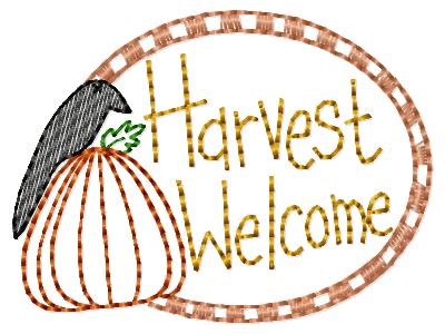 Harvest Welcome Machine Embroidery Design