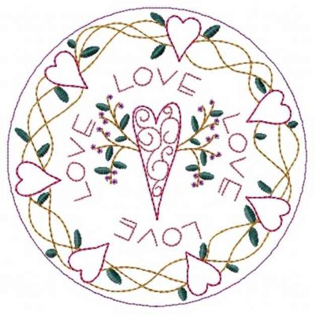 Picture of Valentine Circle Machine Embroidery Design
