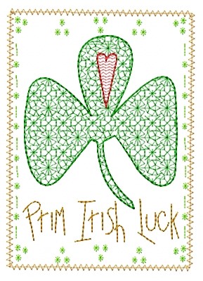 Prim Irish Luck Machine Embroidery Design