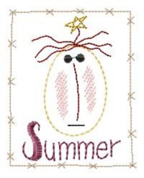 Picture of Summer Angel Machine Embroidery Design