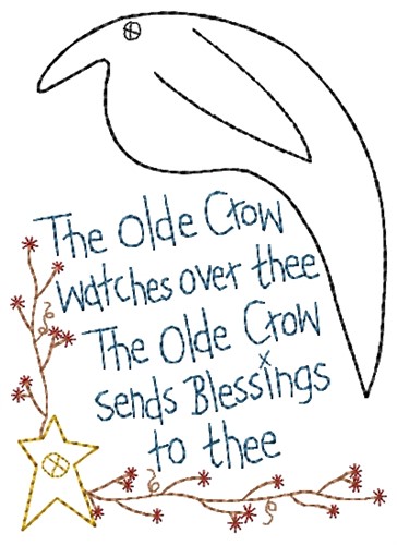 The Olde Crow Machine Embroidery Design