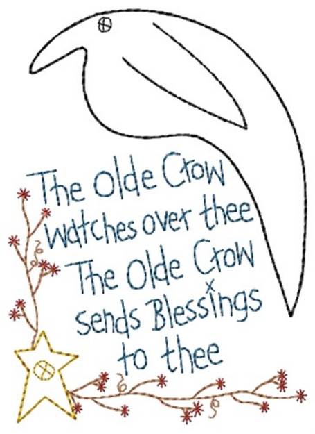 Picture of The Olde Crow Machine Embroidery Design