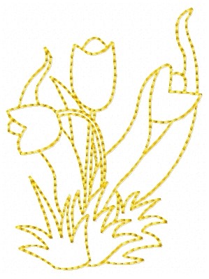 Tulip Outline Machine Embroidery Design