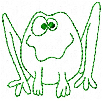 Frog Outline Machine Embroidery Design