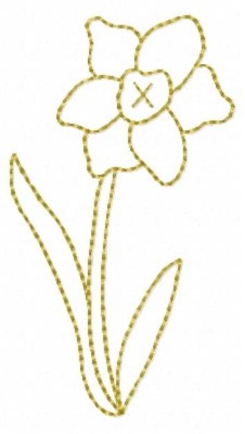 Picture of Daffodil Outline Machine Embroidery Design