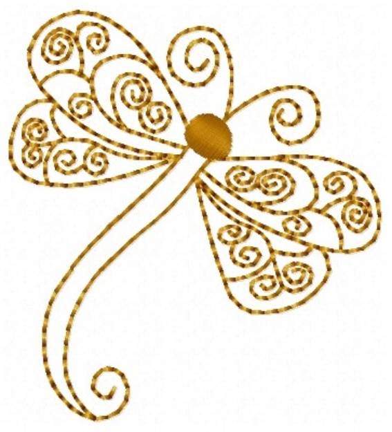 Picture of Dragonfly Outline Machine Embroidery Design
