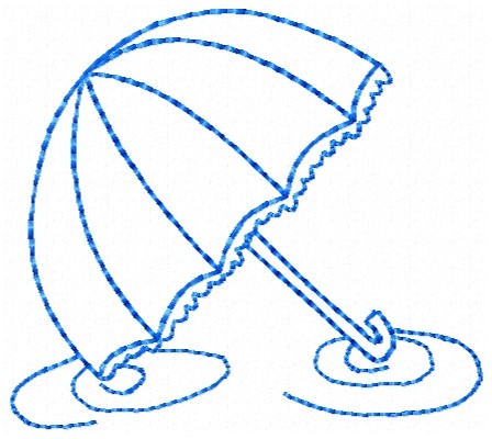 Umbrella Outline Machine Embroidery Design