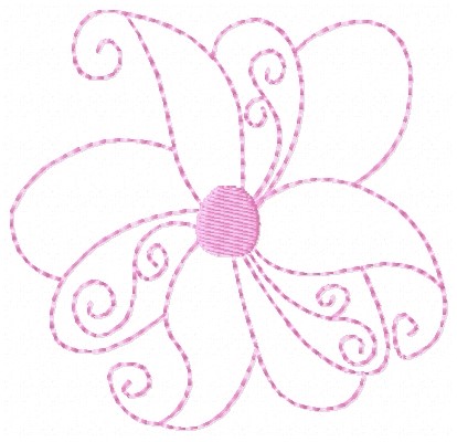 Bloom Outline Machine Embroidery Design