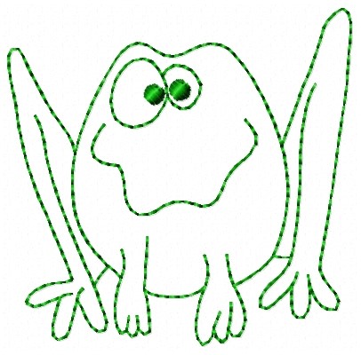 Toad Outline Machine Embroidery Design