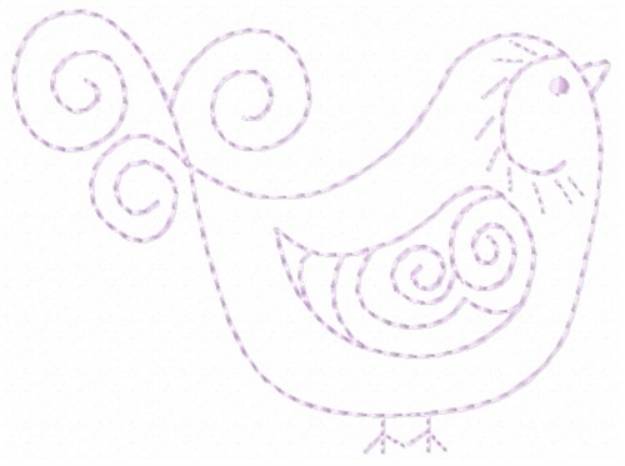Picture of Bird Outline Machine Embroidery Design