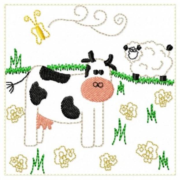 Picture of Cow & Sheep Machine Embroidery Design