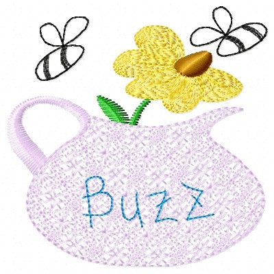 Bee & Flower Machine Embroidery Design