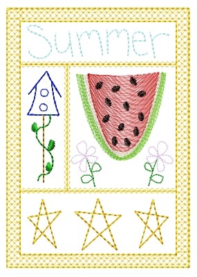 Summer Watermelon Machine Embroidery Design