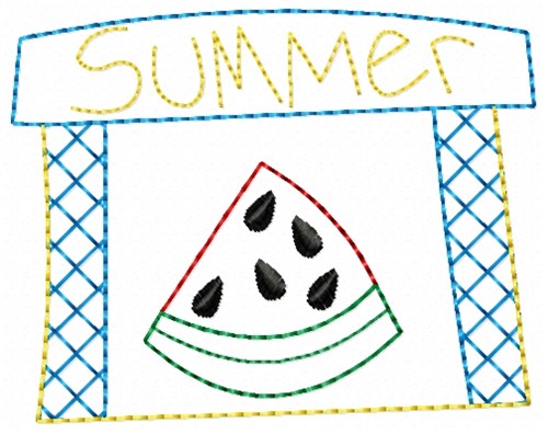 Summer Melon Machine Embroidery Design