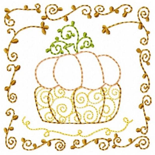Picture of Fall Pumpkins Machine Embroidery Design
