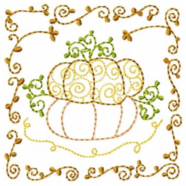 Picture of Autumn Pumpkins Machine Embroidery Design