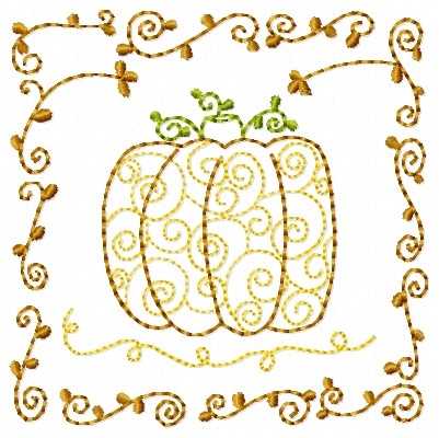Primitive Pumpkin Machine Embroidery Design