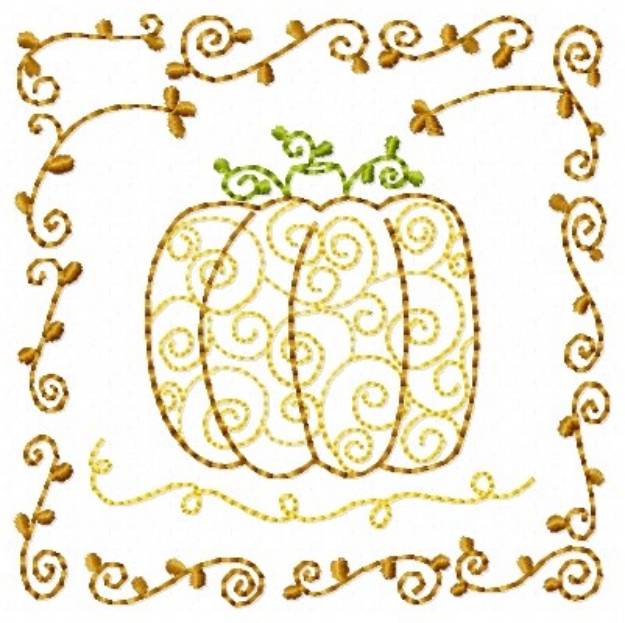 Picture of Primitive Pumpkin Machine Embroidery Design