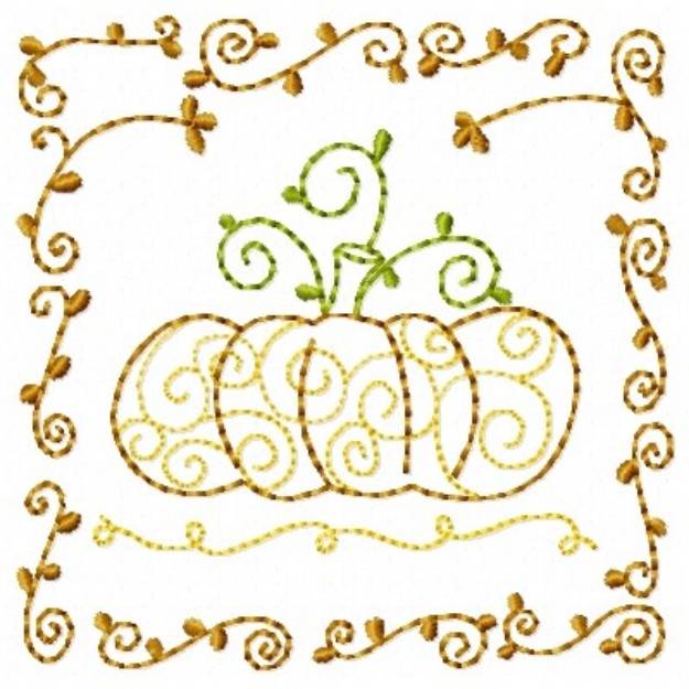Picture of Curly Pumpkin Machine Embroidery Design