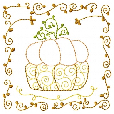 Pumpkin Outline Machine Embroidery Design