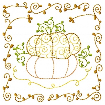 Harvest Pumpkins Machine Embroidery Design