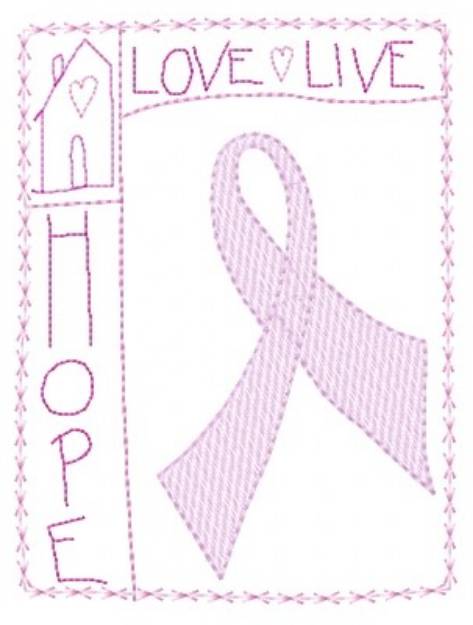 Picture of Love Live Hope Machine Embroidery Design