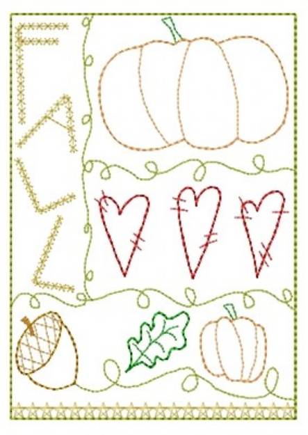 Picture of Fall Block Machine Embroidery Design