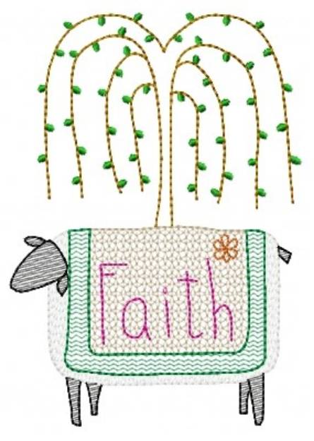 Picture of Faith Sheep Machine Embroidery Design
