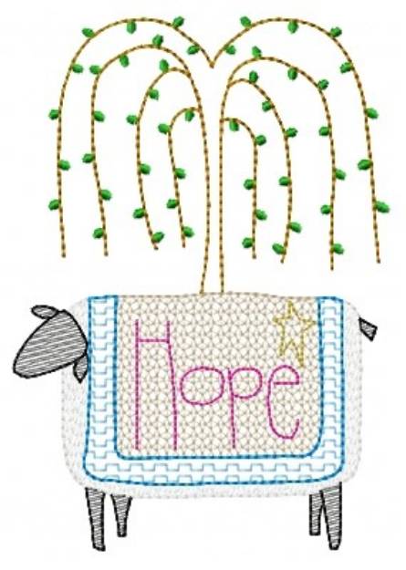 Picture of Hope Sheep Machine Embroidery Design