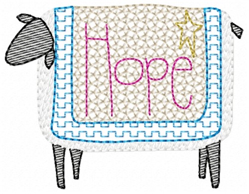 Hope Sheep Machine Embroidery Design