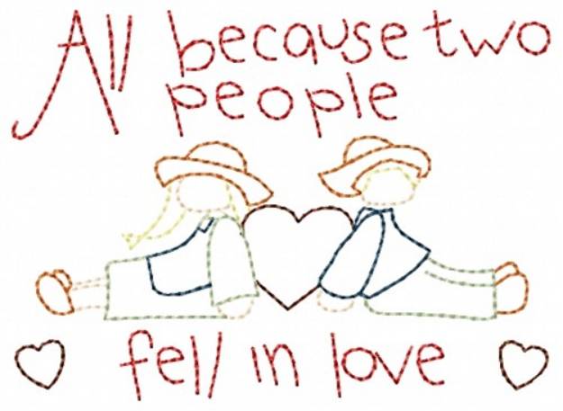 Picture of Fell In Love Machine Embroidery Design
