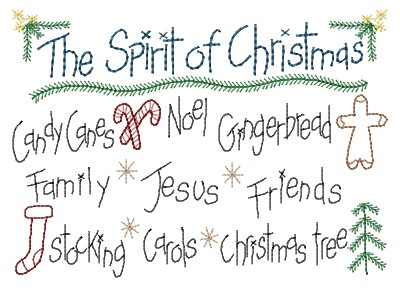 Spirit Of Christmas Machine Embroidery Design