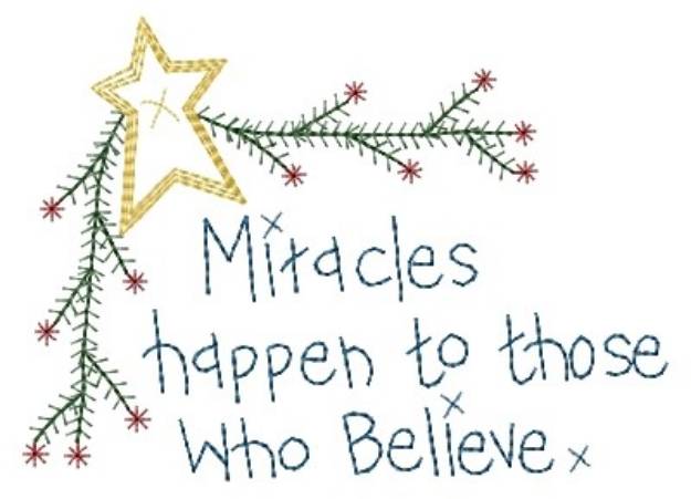 Picture of Miracles Happen Machine Embroidery Design