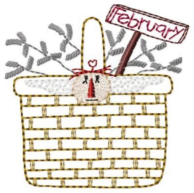 Picture of February Basket Machine Embroidery Design