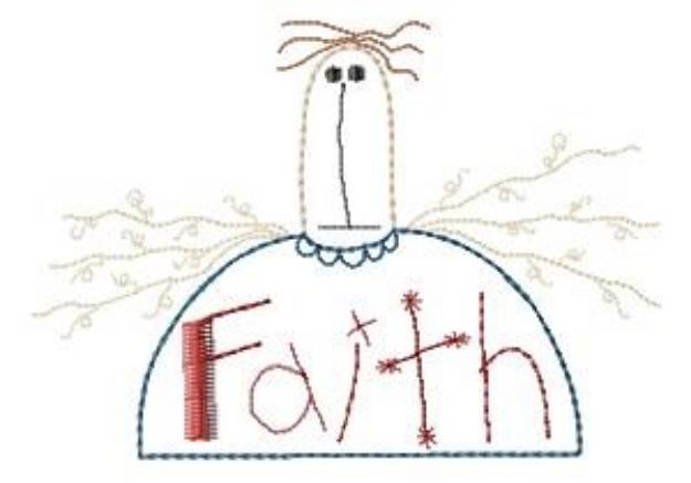 Picture of Faith Angel Machine Embroidery Design