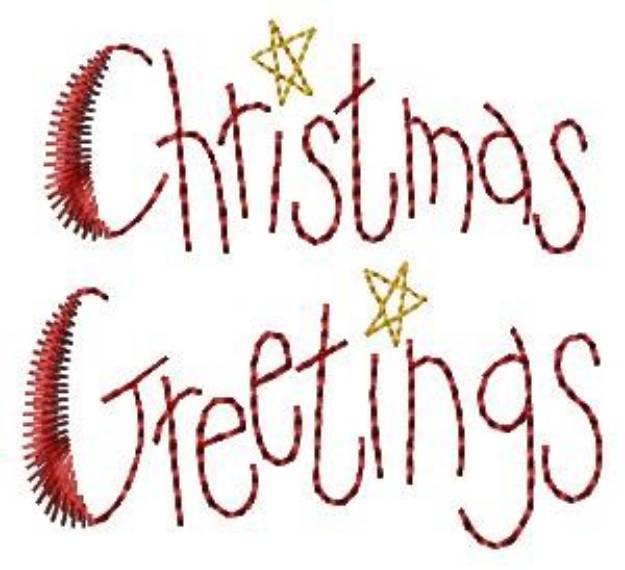 Picture of Christmas Greetings Machine Embroidery Design