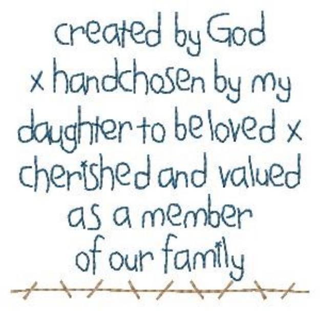 Picture of Created By God Machine Embroidery Design