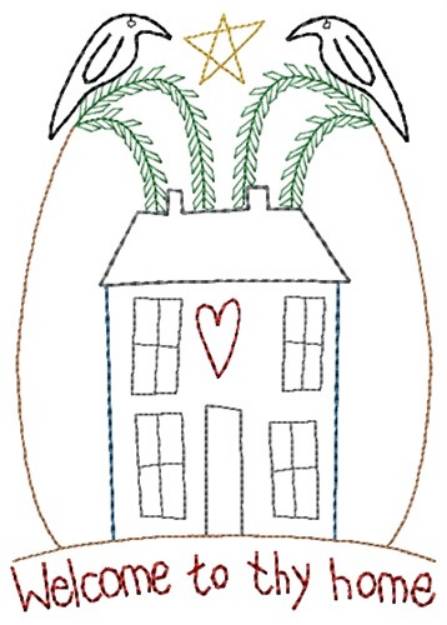 Picture of Welcome To Thy Home Machine Embroidery Design
