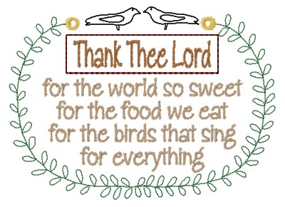 Thank Thee Lord Machine Embroidery Design