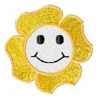 Yellow Smile Flower Machine Embroidery Design