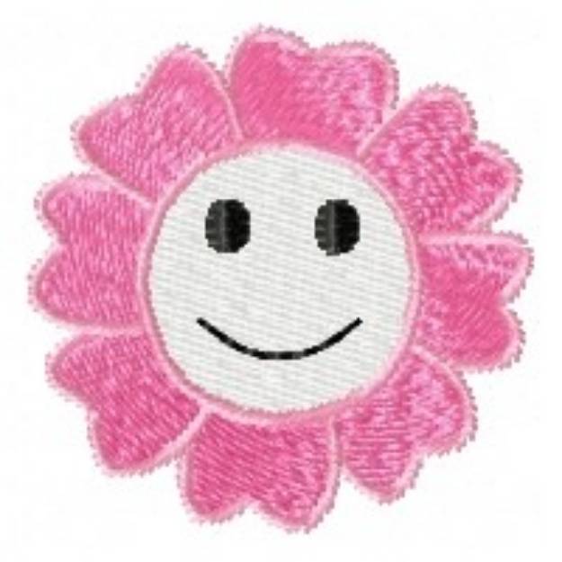 Picture of Pink Smiley Floral Machine Embroidery Design