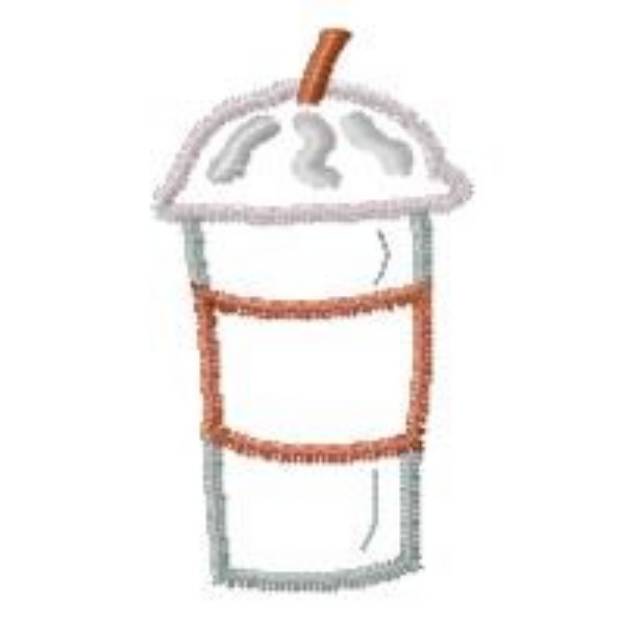 Picture of Outline Coffee Cup Machine Embroidery Design