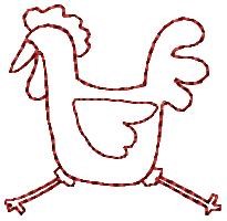 Chicken Outline Machine Embroidery Design