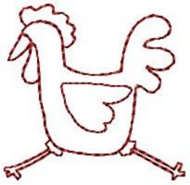 Picture of Chicken Outline Machine Embroidery Design